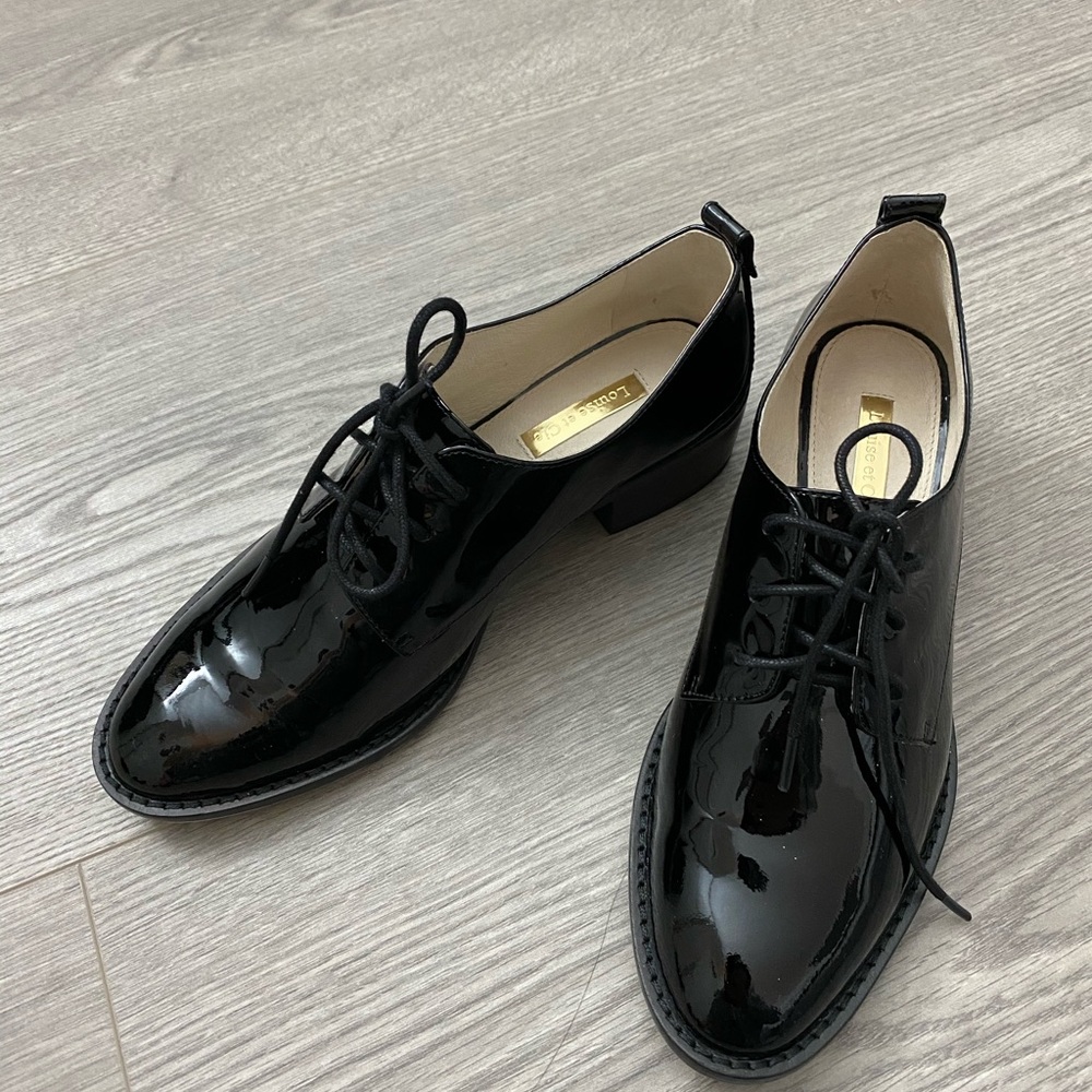 Louise et cie patent finch oxford shoes